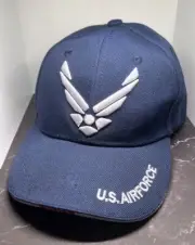 United States Air Force Logo Military Blue Stitched Hat NEW Adjustible One Size