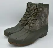 Sperry Mens Size 11.5 Saltwater Camo Lace Up Water Resistant Duck Boots Shoes