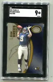 2001 Fleer E-X Drew Brees RC 426/1000 SGC 9 MINT
