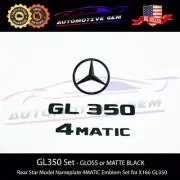GL350 4MATIC Rear Star Emblem Black Letter Badge Logo Set AMG Mercedes X166