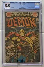 Demon #1, 1st appearance Etrigan, Morgaine Le Fey, Merlin, Randu Singh, CGC 5.5