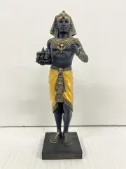 Design ToscanoEgyptian Pharaoh Figurine Veronese Design Bronze And Gold Accents