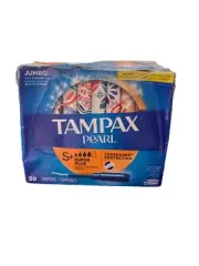 Tampax Pearl Super Plus Absorbency Tampons 50 Ct Unscented **Damaged Box**