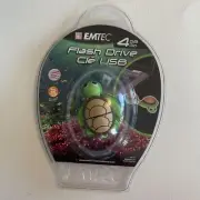 Emtec Novelty USB Flash Drive keychain 4GB Aquarium Turtle Brand New Sealed!!