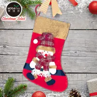 在飛比找PChome24h購物優惠-摩達客耶誕-棕毛雪人紅帽聖誕襪