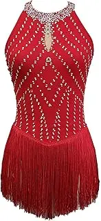 [Zagitova] Ice Figure Skating Dress for Girls Sleeveless Women Competition Dance Outfits with Shiny Rhinestone Tassel
