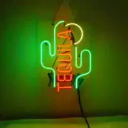 Tequila Cactus Acrylic 14" Neon Sign Lamp Light Bar Beer Decor Club Glass AA