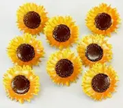 SUNFLOWER BRADS Autumn Flower Fall Garden Scrapbooking Stamping Card Making
