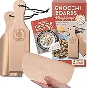 Gnocchi Board and Butter Paddles Kit with Recipe Book | Pasta Maker Cooks | Be an Expert Butter Churner and Gnocchi Maker with This Wooden Pasta Tools Set