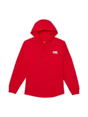 Victoria's Secret Pink Varsity Pullover Hoodie Tee Color Red NWT