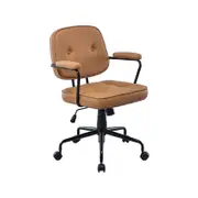 Laurence Faux Leather Home Office Computer Task Chair Black Frame - Brown