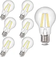 Ketimos E27 Vintage LED Bulbs,8W 850LM, 75W Equivalent, 2700K Warm White, Classic Clear Glass, A60 Shape, Pack of 6