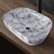 ACA Bathroom Rectangle Ceramic Wash Basin Vanity Sink bowl Above Counter Top White