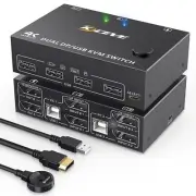Displayport KVM Switch 2 Monitors 2 Computers 8K 30Hz 4K 144Hz USB3.0