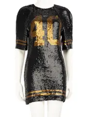 Black Mini Sequinned Dress