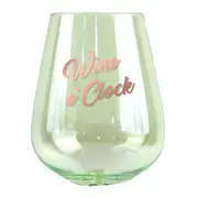 2pc Wine O Clock 13cm/600ml Stemless Glass Wine/Cocktail Drink Tumbler Cup Set