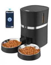 Smart Cat Feeder, WellToBe Automatic Cat Feeder WiFi Enable Pet Dog Food Disp...