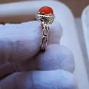 Red Aqeeq Agate Gold Plated Mens Ring In Sterling Silver 925 Unique Gift Ring