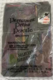 VTG West Point Pepperell Set fo 2 Standard Pillowcases 20” X 26” New Old Stock
