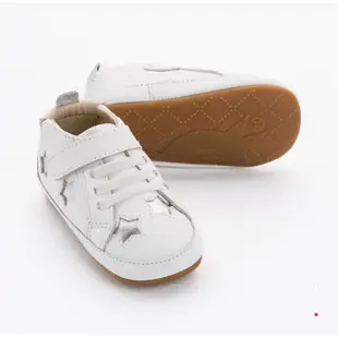 ‼️8.5成新‼️澳洲 Old Soles 頂級真皮手工鞋 學步鞋（白/銀星）