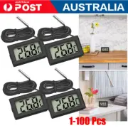 Up to 100x Digital LCD Thermometer Temperature Monitor with External Probe Black