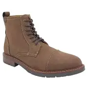 Dockers Men Casual Cap Toe Combat Boot Rawls Size US 11.5M Dark Tan Faux Leather