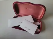 New GUCCI Sunglasses Burgundy Velvet Clamshell Case Size Medium