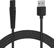 2 Pack 5V Shaver Charger Cord Compatible with Braun Series 1, 3, 5, 7, 9, Replacement USB Power Charger Adapter Cable, Electric Razor Data Cable (Black)