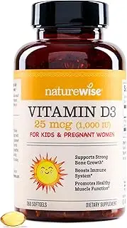 NatureWise Vitamin D3 1,000 IU for Healthy Muscle Function, Bone Health, and Immune Support | Non-GMO and Gluten-Free in Cold-Pressed Organic Olive Oil Capsule [1 Year Supply - 360 Count]
