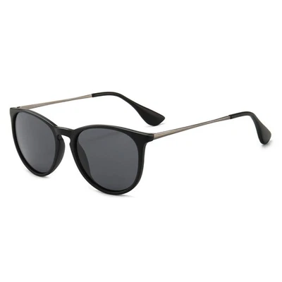 Premium Vintage Round Sunglasses for Women Men Classic Retro Trendy Style (Bl...