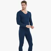 [ZJJJSKJ] Seamless Men's Thermal Underwear Set Autumn and Winter Fleece Thin Middle-Aged and Elderly Men's and Women's Underwear Long Sleeve Top Trousers(Size:X-Large,Color:A)