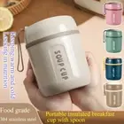 600ml Stainless Steel Insulated Soup Cup with Spoon Portable Thermos AUSTOCK