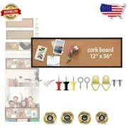 Robust 12'' x 36'' Wall-Mounted Corkboard - Elegant Design with Installation Kit