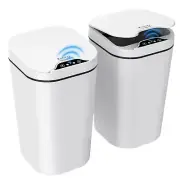 2 Pack Automatic Small Bathroom Trash Can With Lid 2.5 Gallon Touchless Electric