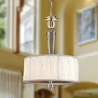 Gatsby 3-Light Polished Chrome and Clear Crystal Chandelier with Fabric Shade