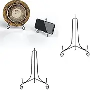 Zjkai 4 Pcs Black Iron Metal 6 Inch Plate Stands for Display, Holder, Easel, Stand, Plaque, Dish, Art, Tabletop Decorative