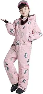 [Generic] Boy Girl Snowsuit, Waterproof Piece Ski Suits, Pattern Loose Snow Jumpsuits, Keep Warm in Outdoor Winter