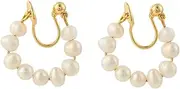 [VALICLUD] 1 Pair Pearl Ear Clip Ear Cuff Pierced Earrings Clip on Earrings for Earring Studs for Women Vintage Earrings for Women Piercing Jewelry Pearl Earrings White Imitation Pearls