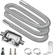 Unbrand 200cm Exhaust Hose For Generator With Muffler Parking Heater Exhaust Pipe Stainless Steel Diesel Heater Exhaust Pipe Set With Clamps Car Air