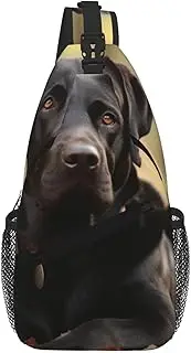 Stvyukl Cute Labrador Dog Sling Bag For Women Men Travel Hiking Backpack Crossbody Shoulder Chest Bags Casual Daypack, Black, One Size