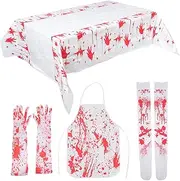 [GAROZATION] 1 set Apparel Cloths Gloves Thigh Women High Stockings Chef Tablecloth Make Fabric Nurse Accessories Tablecloths Table Party Runner Cooking Apron Knee over Halloween Butcher