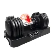 25Lb. Adjustable Dumbbell Exercise Fitness Weight Training Set Quick Select 5-25