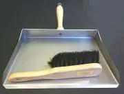 OZ MADE LARGE STAINLESS STEEL PREMIUM DUSTPAN WITH COCONUT FIBRE BRUSH