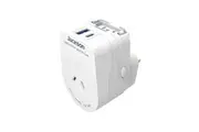 JACKSON Outbound Travel Adaptor with USB-A/C. Converts 2-Pin NZ/AUS Plugs for Us
