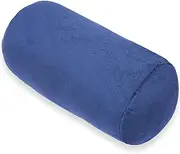 1 MIDDLE ONE Round Cylinder Bolster Pillow with Removable Velvet Cover, Tube Roll Cervical Pillow for Head, Neck, Back and Legs Support, 13"x 6", Blue
