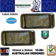 2 X LARGE SERIES WHITE LED MARKER LIGHTS LAMPS WITH CHROME SURROUNDS BODY (2PCS)