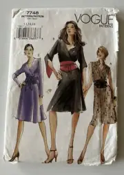 Vogue 7748 Sewing Pattern Size: 12-14-16 Petite Dress & Sash