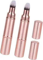 Beaupretty Travel Makeup Brush Set Mini Portable Makeup Tools Double-ended Retractable Bronzer Brush