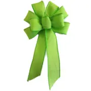 Small 5-6" Handmade Lime Green Linen Bow - Easter Spring