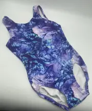 Bloch Dynami girls gymnastics dance tank leotard lilac blue pink MED 8 10